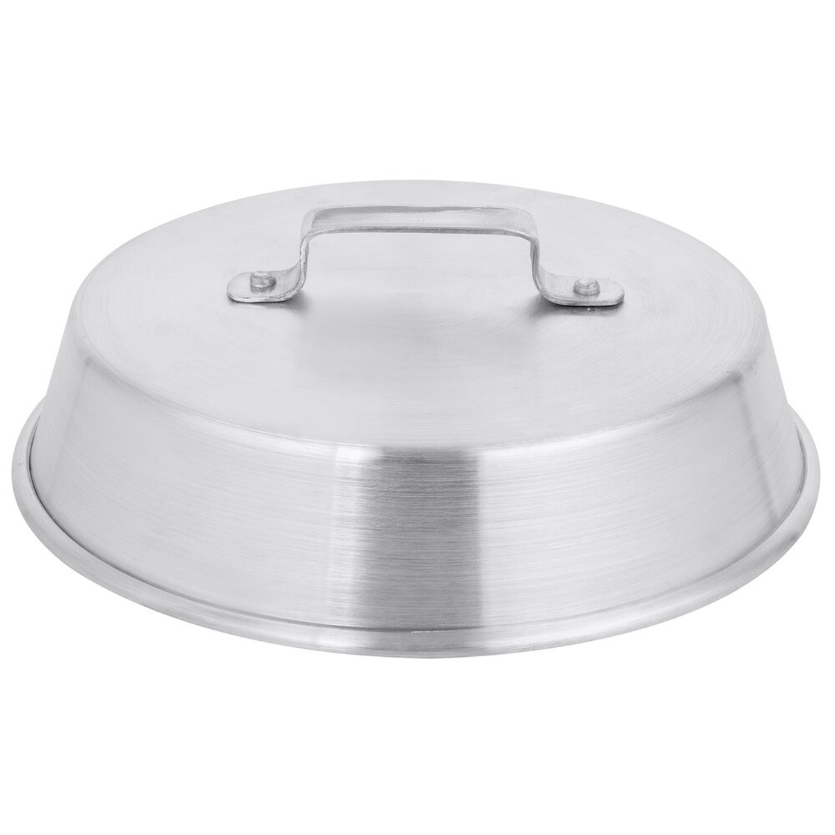 Town 34912 12-1/2 inch aluminum dome wok cover with riveted handle on white background