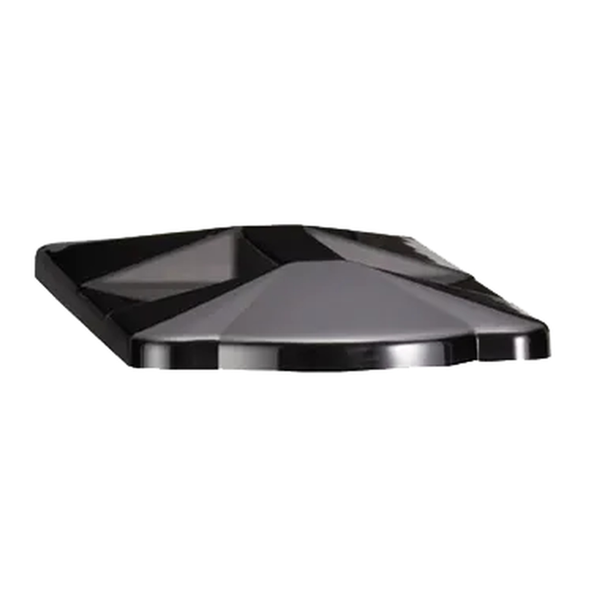 TableCraft Products 353C black replacement cover for Slimline beverage dispensers, angled view showing glossy finish