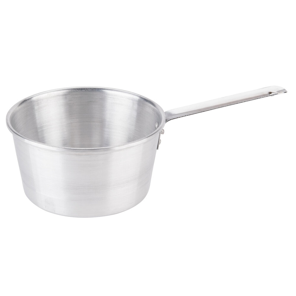 Town 35402 2-quart tapered aluminum sauce pan with riveted plated-steel handle on white background
