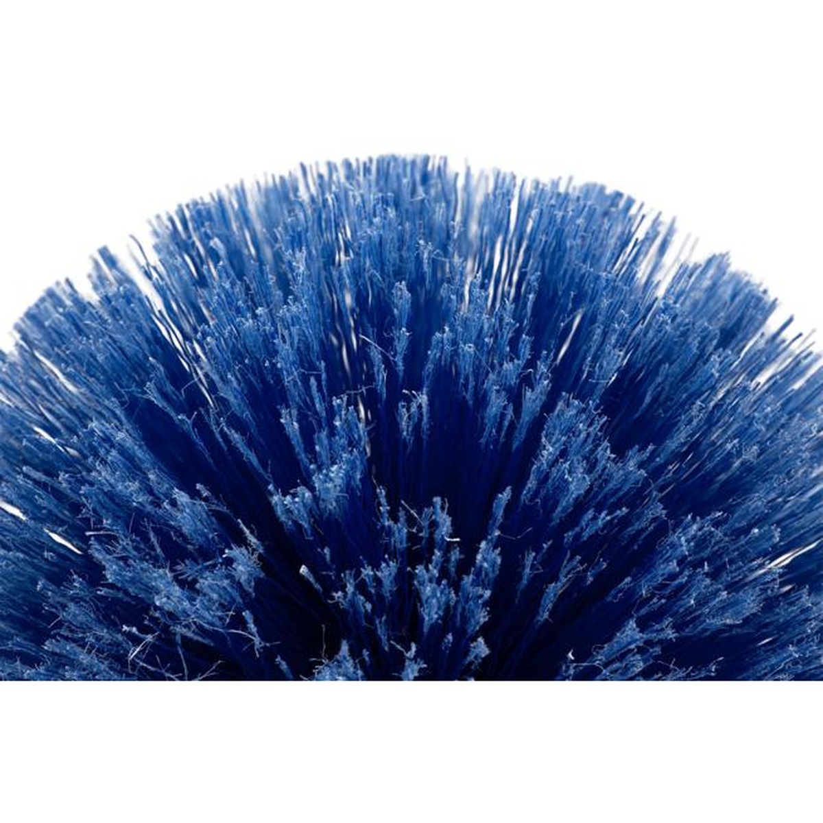 Extreme close-up of flagged blue PVC bristle tips on the Flo-Pac round duster