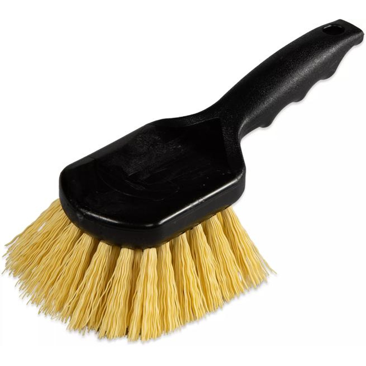 Sparta Utility Scrub Brush angled front view showing dense crimped polypropylene bristle fill and black block