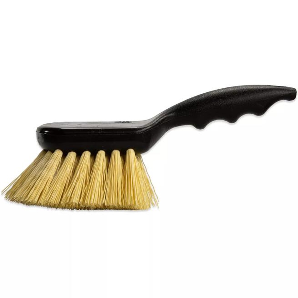 Sparta Utility Scrub Brush side profile showing black plastic handle and tan polypropylene bristles