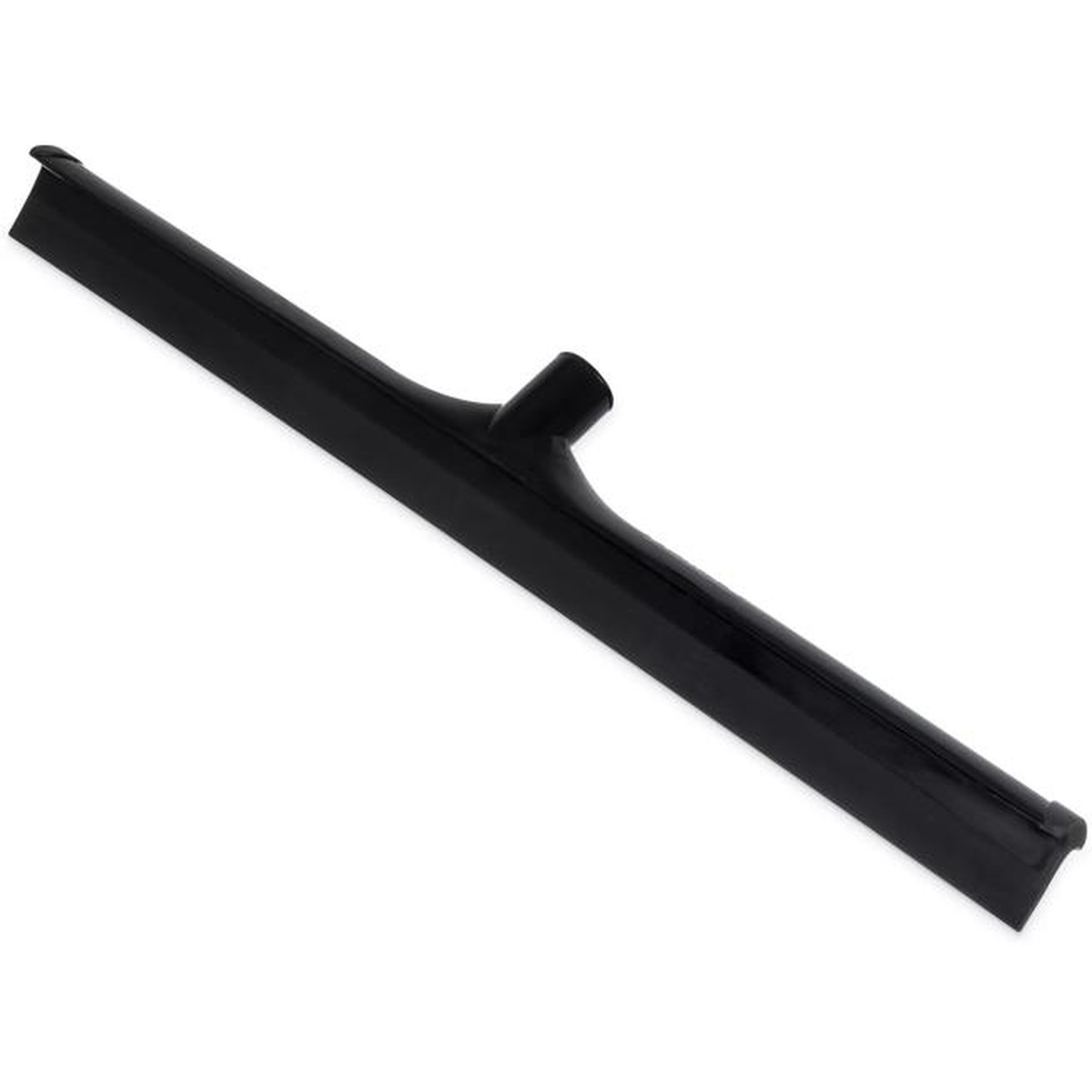 Sparta Single Blade Squeegee 24 inch Black shown at a diagonal angle highlighting the polypropylene frame and blade profile