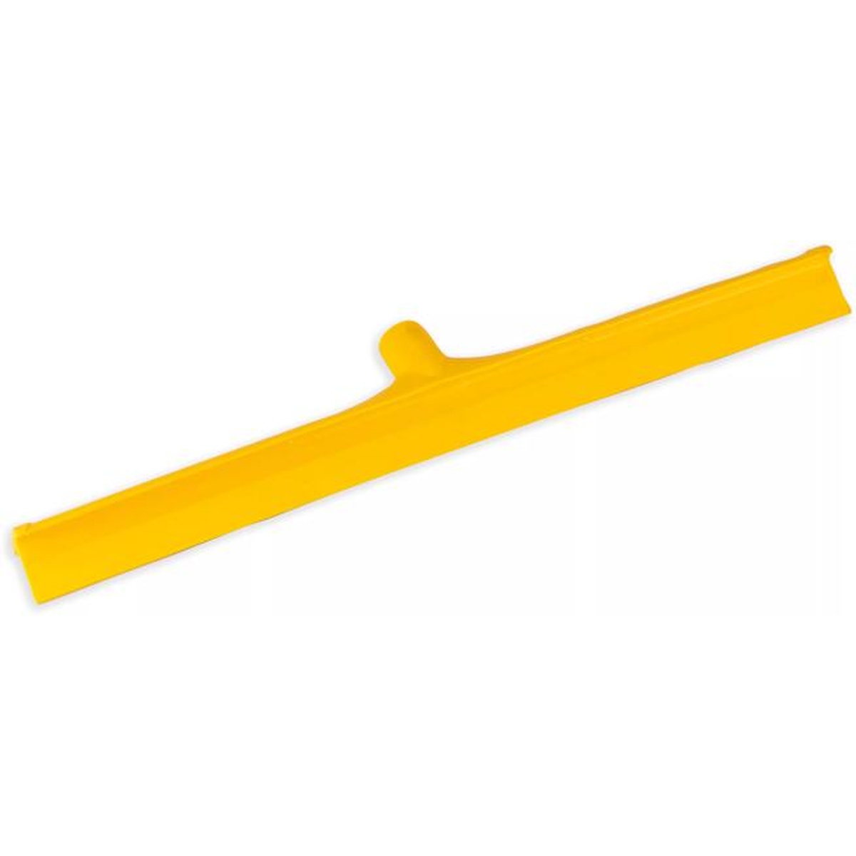 Sparta single blade yellow floor squeegee head, full angled view