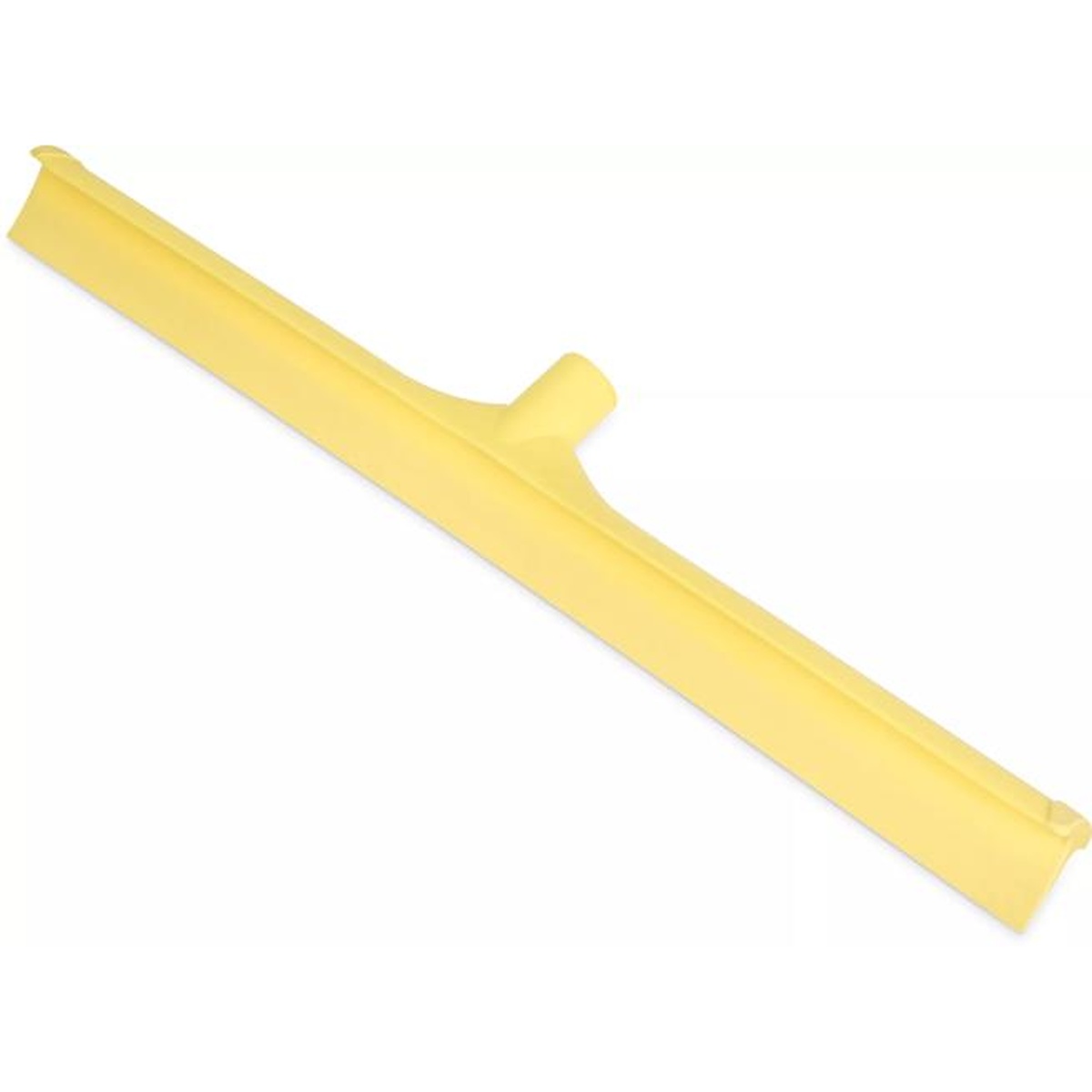 Sparta yellow single blade squeegee head shown at diagonal angle highlighting full length