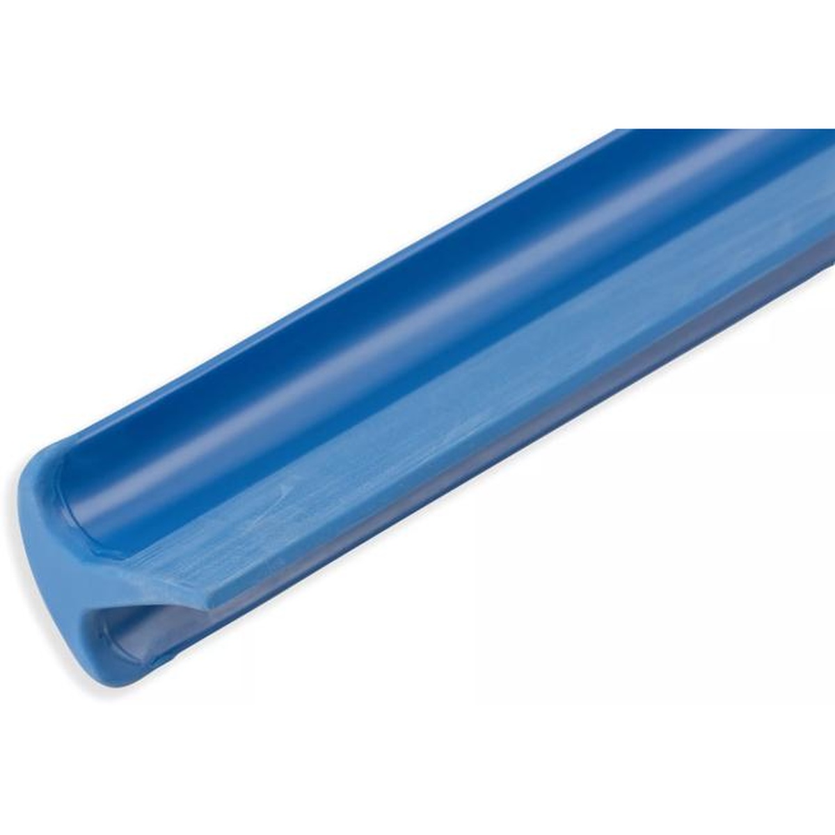 Close-up of the blue thermoplastic rubber single blade edge on the Sparta squeegee