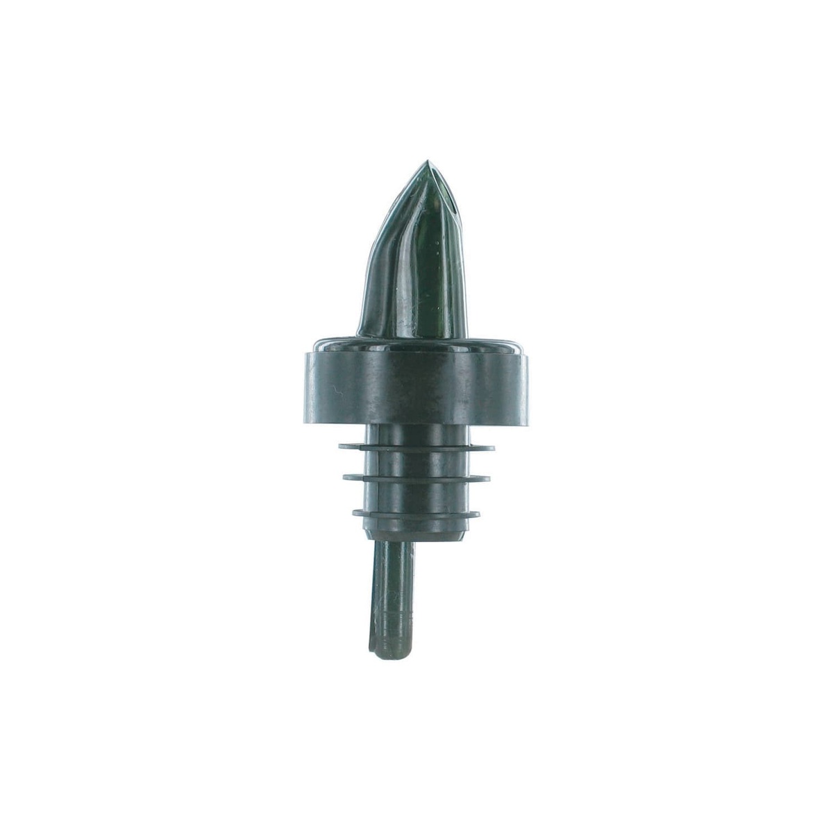 Spill-Stop 366-00 smoke-colored plastic liquor pourer with black collar and poly-kork stem