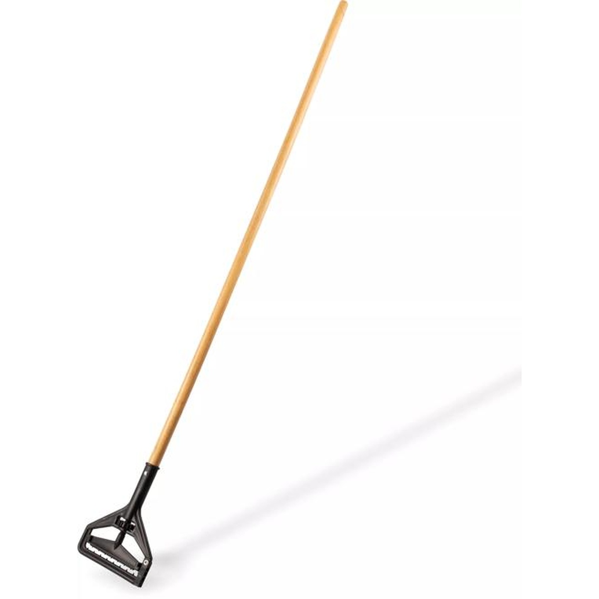 Full view of Sparta plastic mop head with 54-inch wood handle in tan