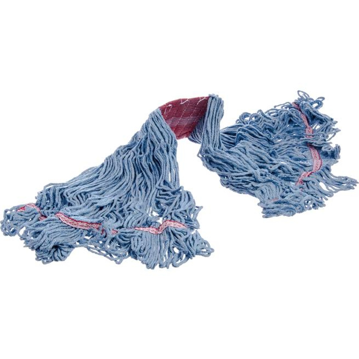 Two blue Flo-Pac looped-end wet mop heads displayed side by side showing yarn spread