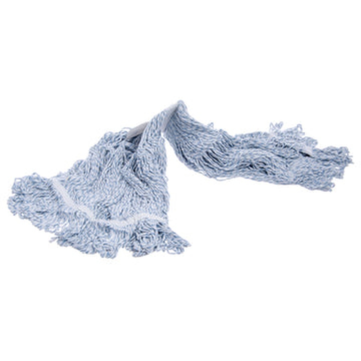 Carlisle Flo-Pac 18-inch blue looped-end finishing mop head, spread out to show yarn strands