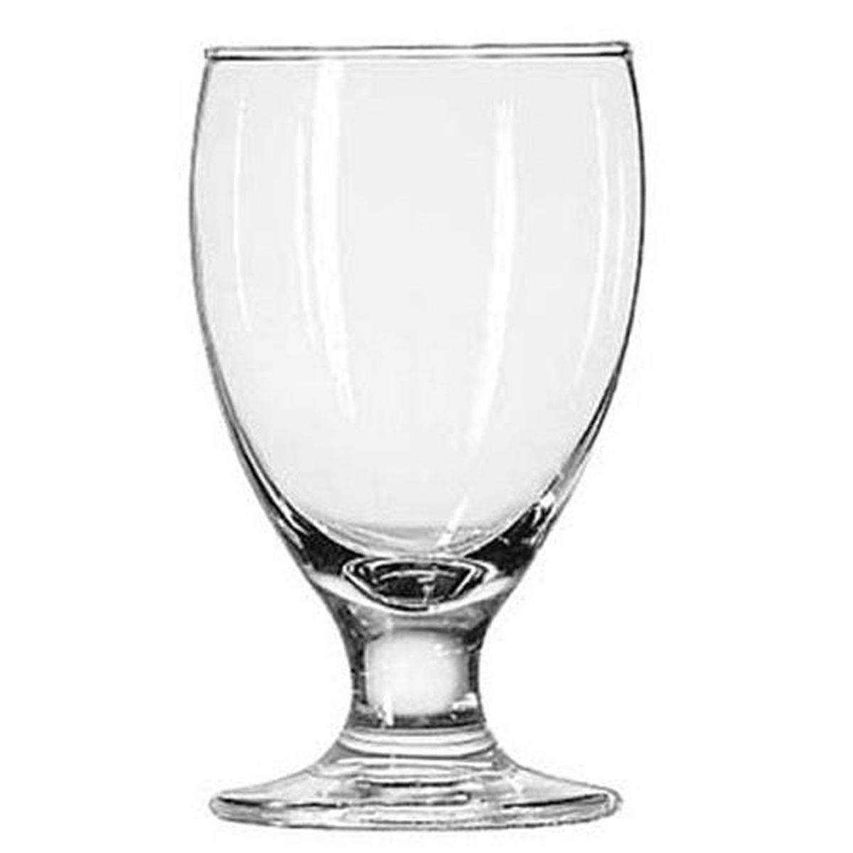 Libbey 3712 Embassy 10.5 oz clear glass banquet goblet with sturdy stem and wide base
