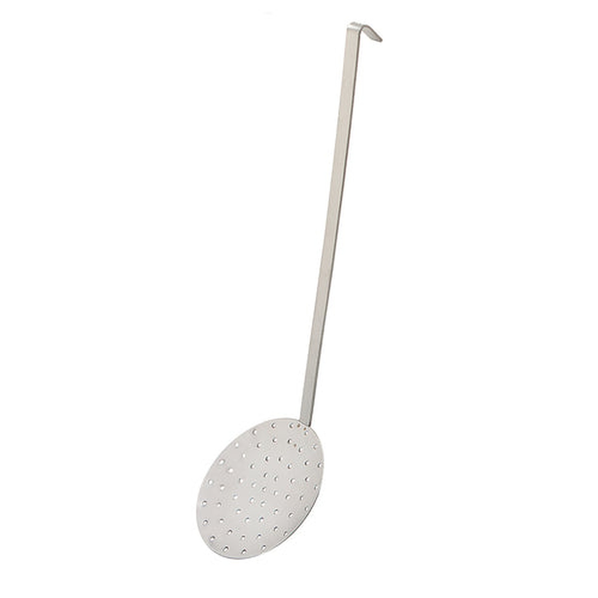 Browne USA Foodservice 375 stainless steel skimmer with 6-inch perforated round bowl and hooked handle