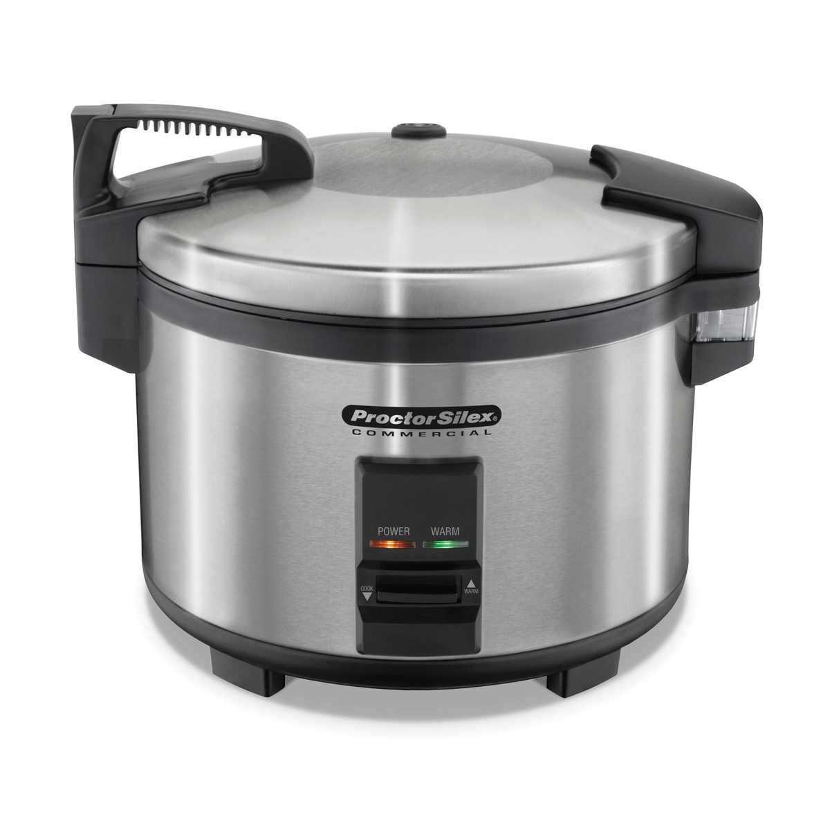 Proctor Silex commercial rice cooker warmer with stainless steel body and front power warm switch