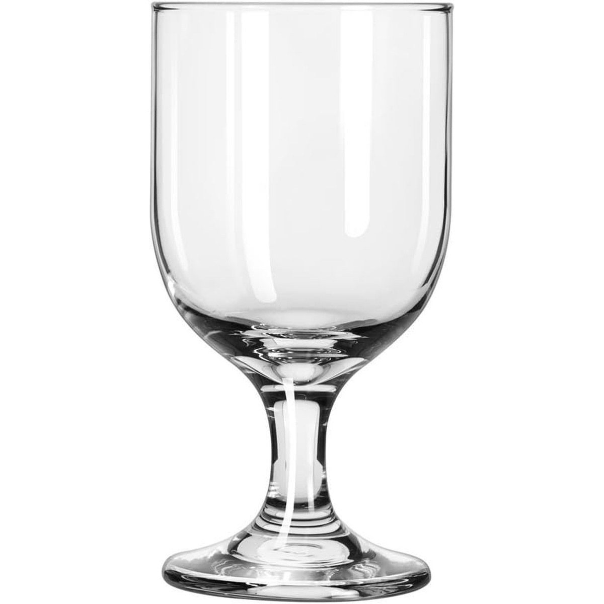 Libbey 3756 Embassy clear glass goblet with thick stem and wide base
