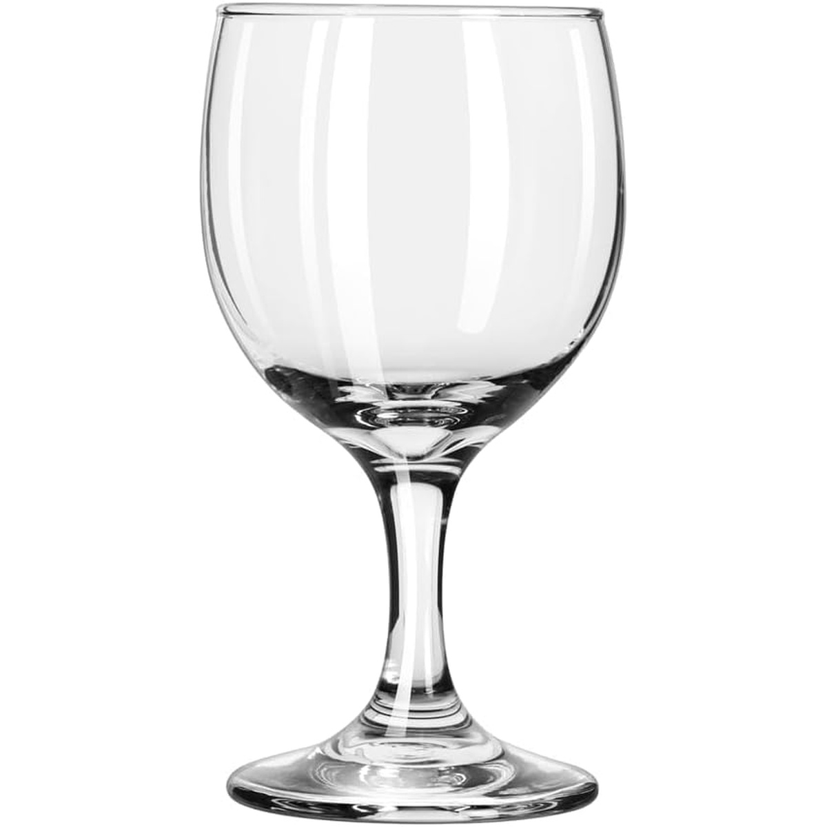 Libbey 3764 Embassy wine glass showing sturdy stem and wide base for stability
