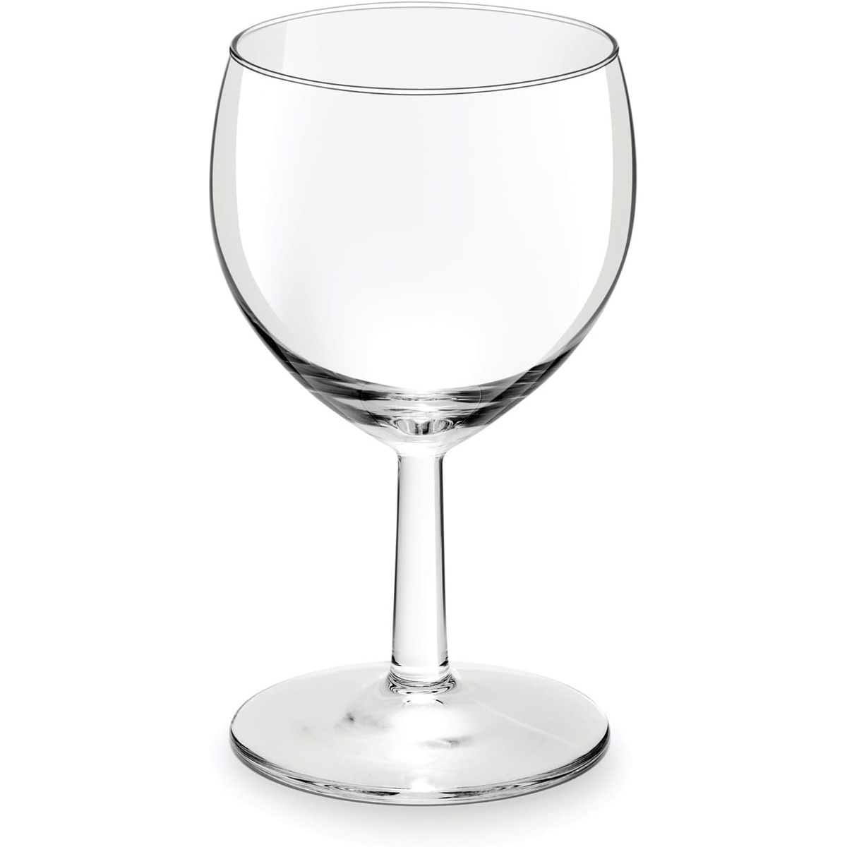 Libbey Embassy 3764 clear wine glass with rounded bowl and wide stable foot
