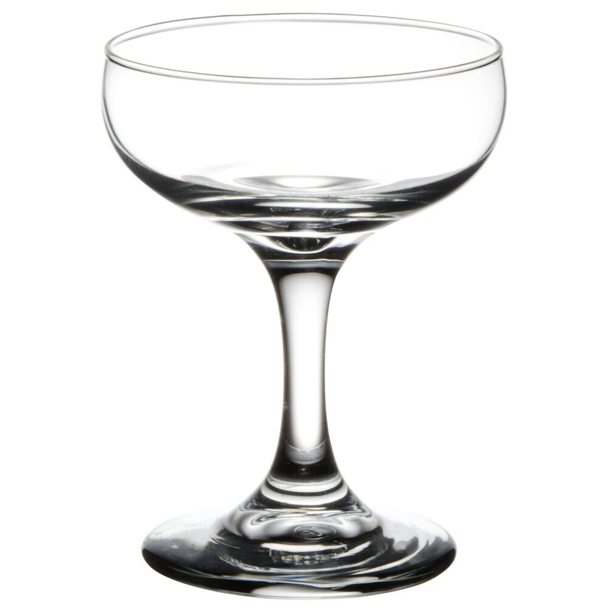 Libbey 3777 Embassy coupe glass, side profile view on white background