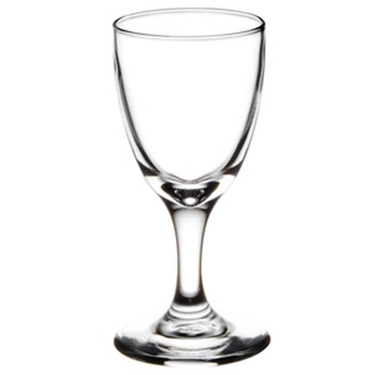 Libbey 3788 Embassy sherry glass profile view showing rounded bowl, stem, and base silhouette