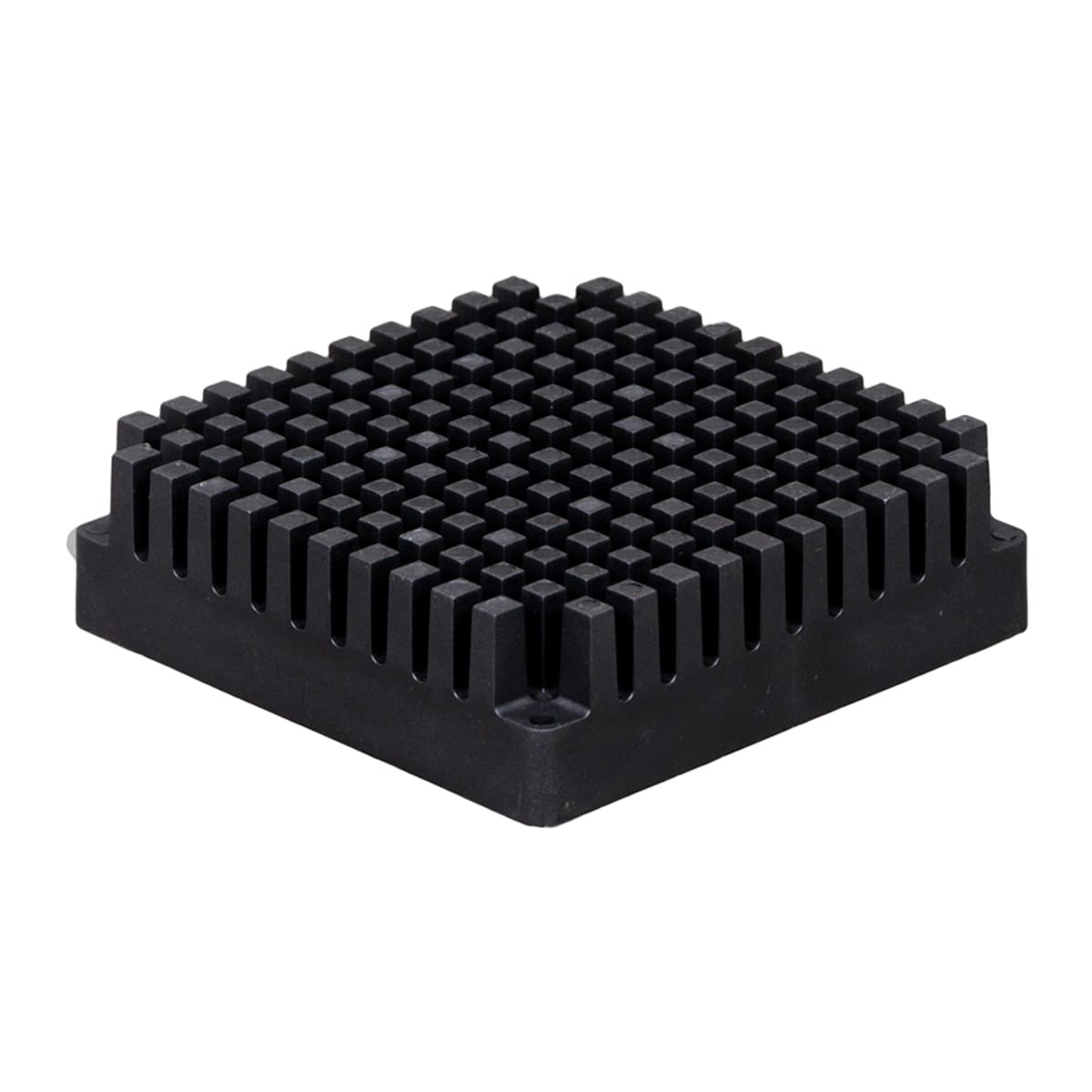 Black Vollrath pusher head block with grid of pins for produce dicing