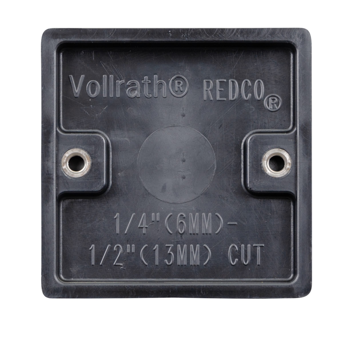Back of pusher block with Vollrath REDCO branding and cut size markings