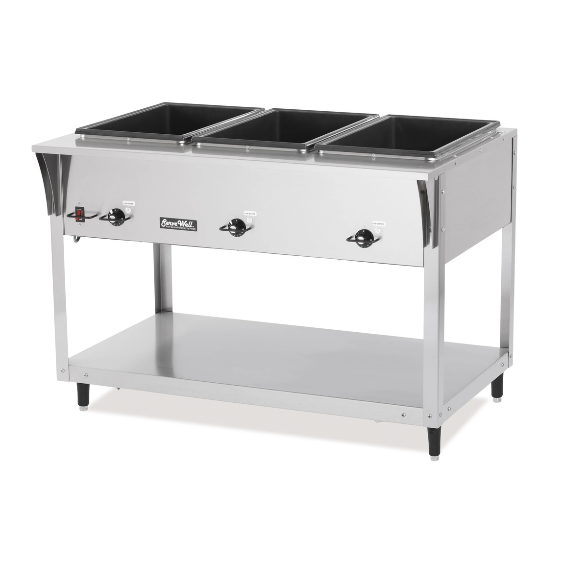 Vollrath ServeWell SL five-well stainless steel hot food table with undershelf