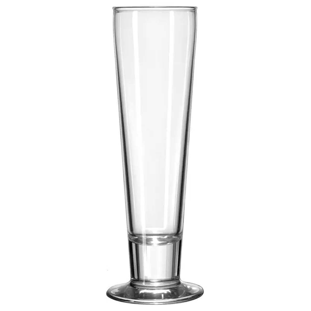 Libbey 3828 Catalina 12 oz clear pilsner glass with tapered body and wide footed base