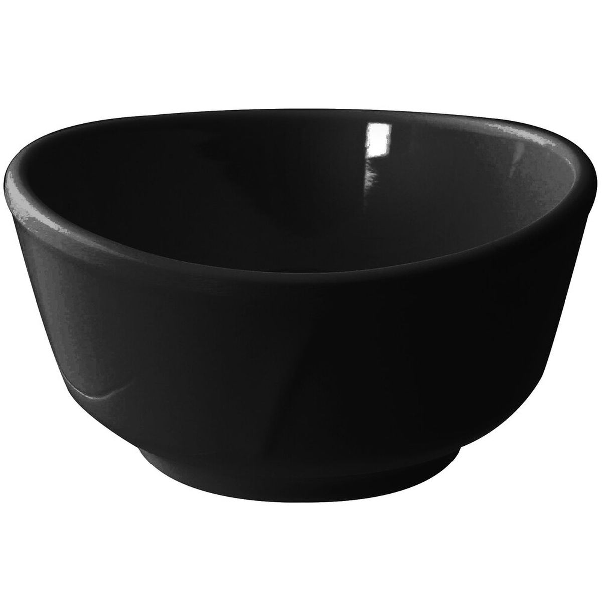 Thunder Group 39045BK Classic Black 11 oz. round melamine bowl with wavy rim