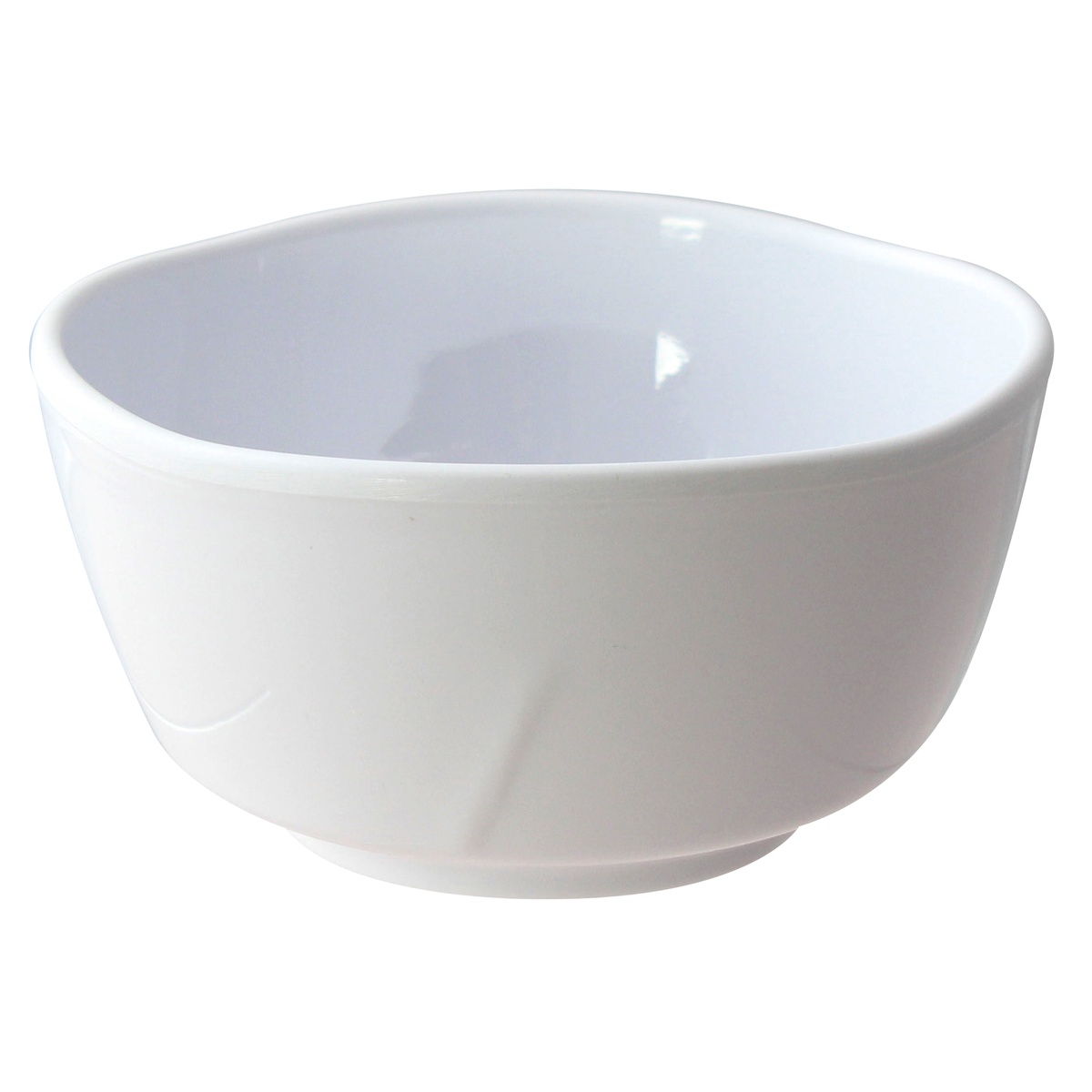 Thunder Group 39050WT Classic White melamine bowl, angled overhead view showing interior