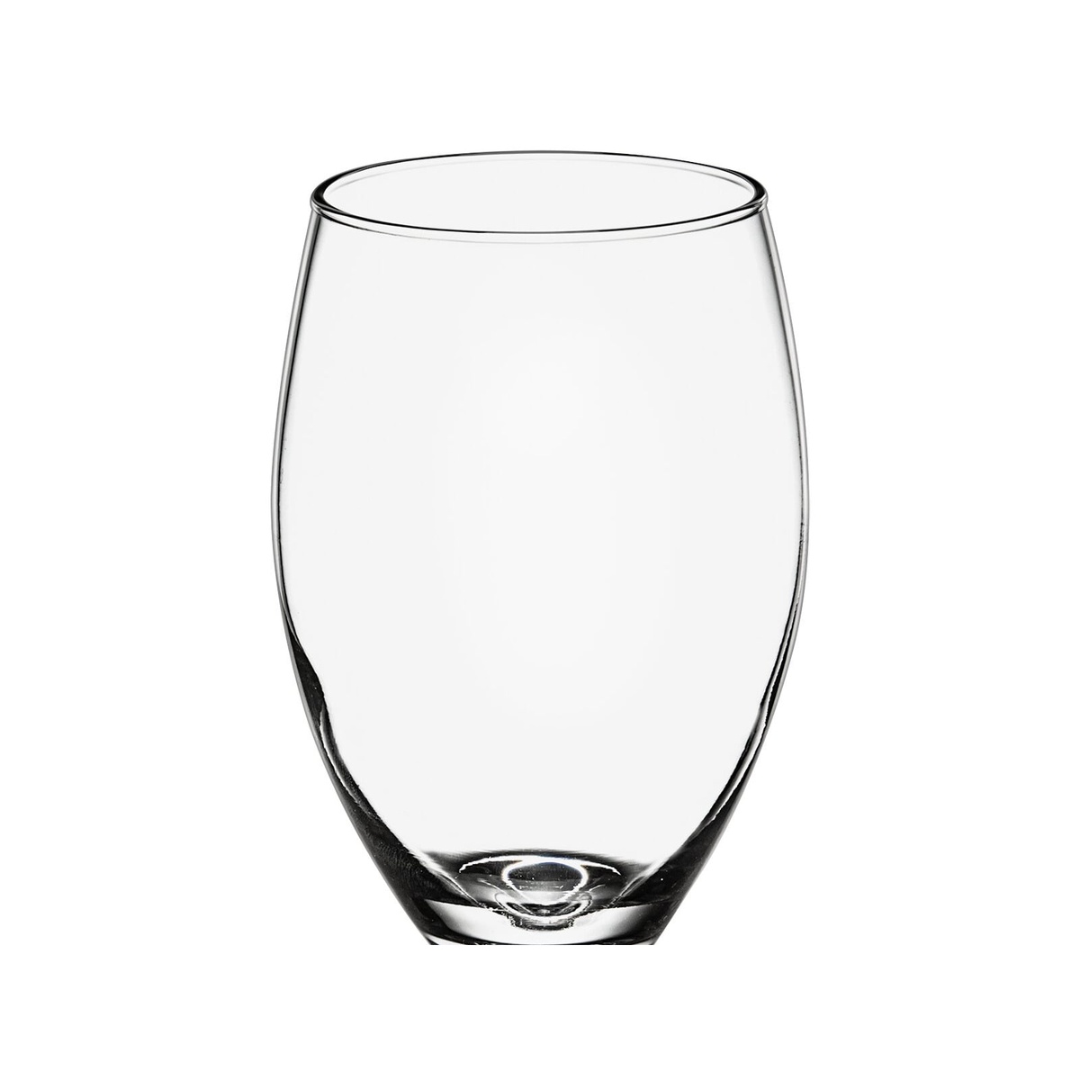 Close-up of the Libbey 3915 Teardrop beer glass bowl showing the clear rounded teardrop shape