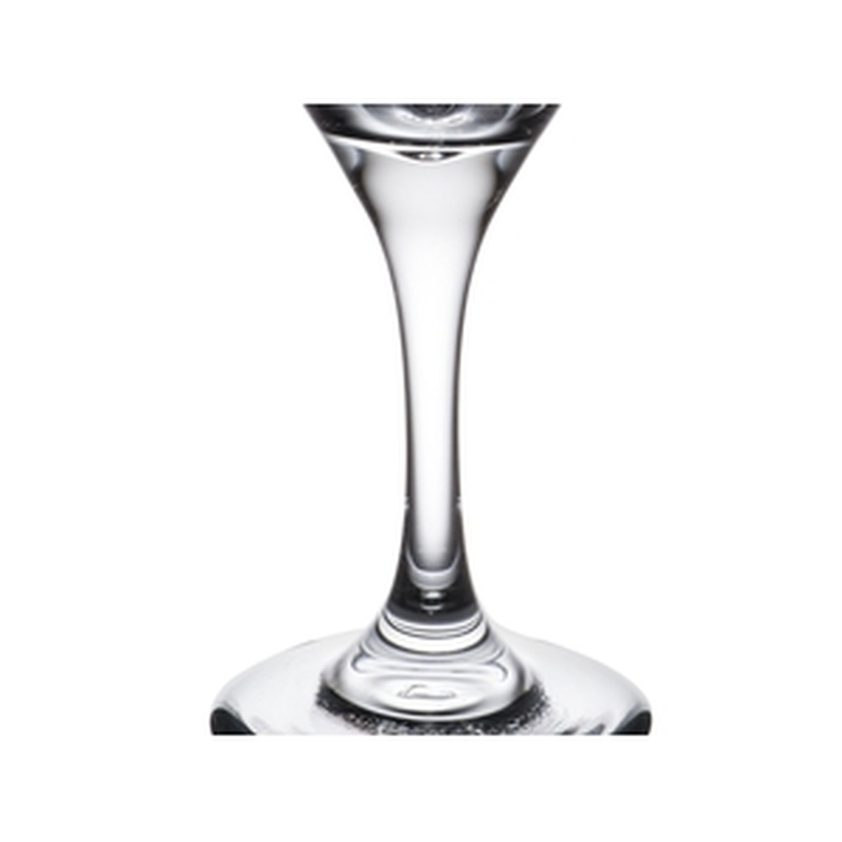 Close-up of Libbey 3965 Teardrop wine glass stem and base detail