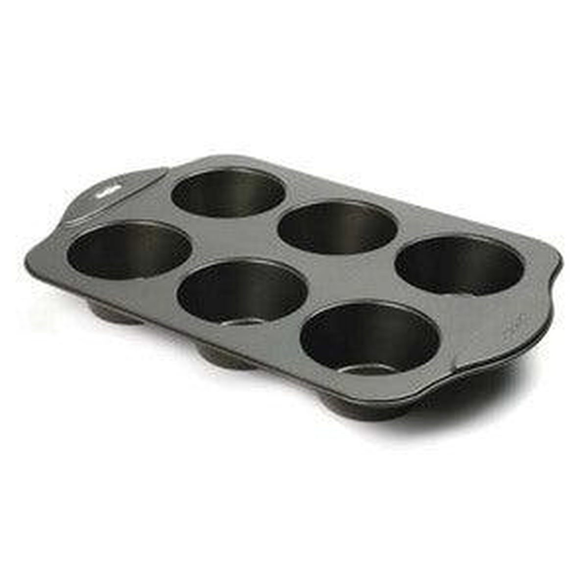 Norpro Giant Non-Stick 6-Cup Muffin Pan top view showing large round cups and wide side handles
