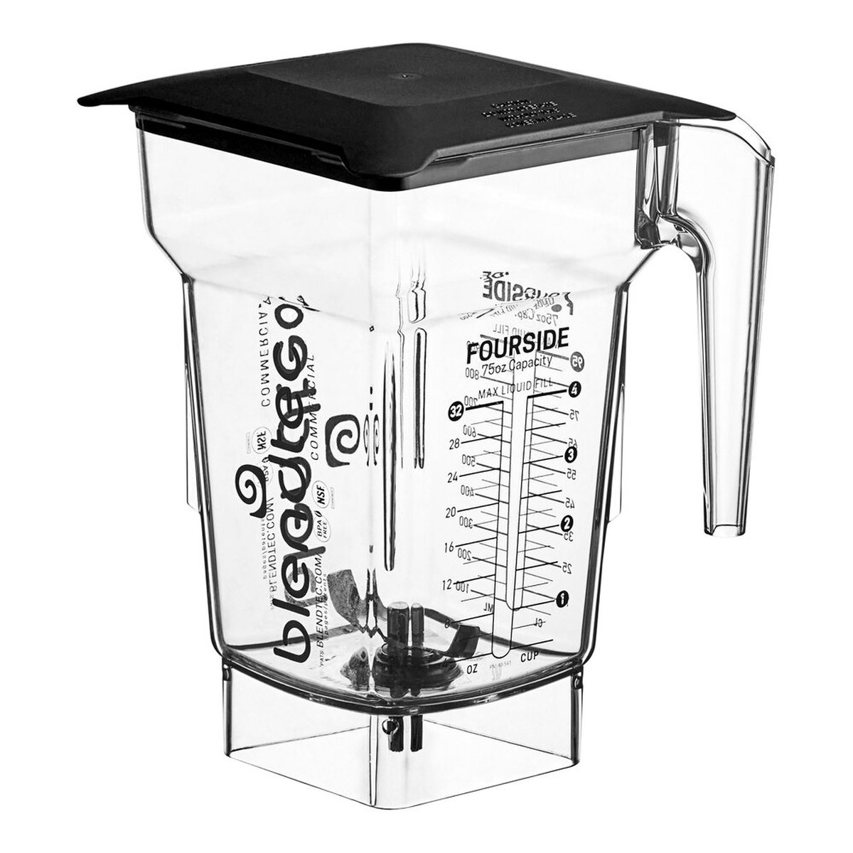 Blendtec FourSide 75 oz clear blender jar with hard lid