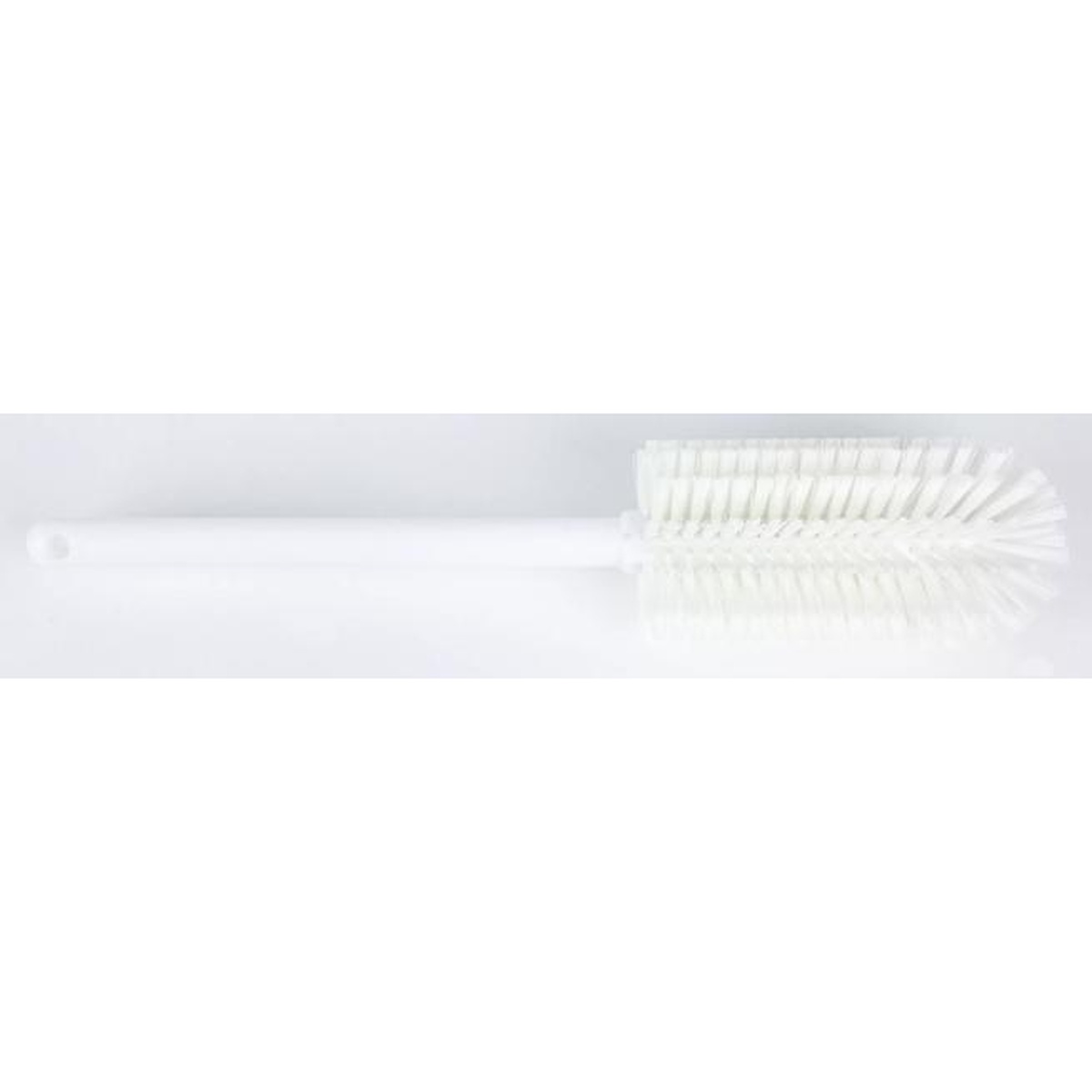 Full side profile of the Sparta 16-inch white bottle brush on a light background