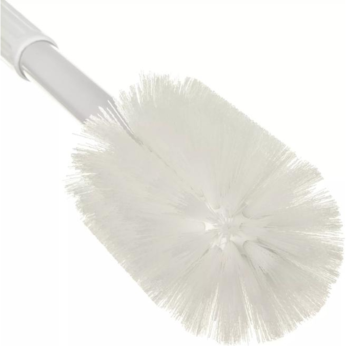 Close-up of the round polyester bristle head of the Sparta valve brush