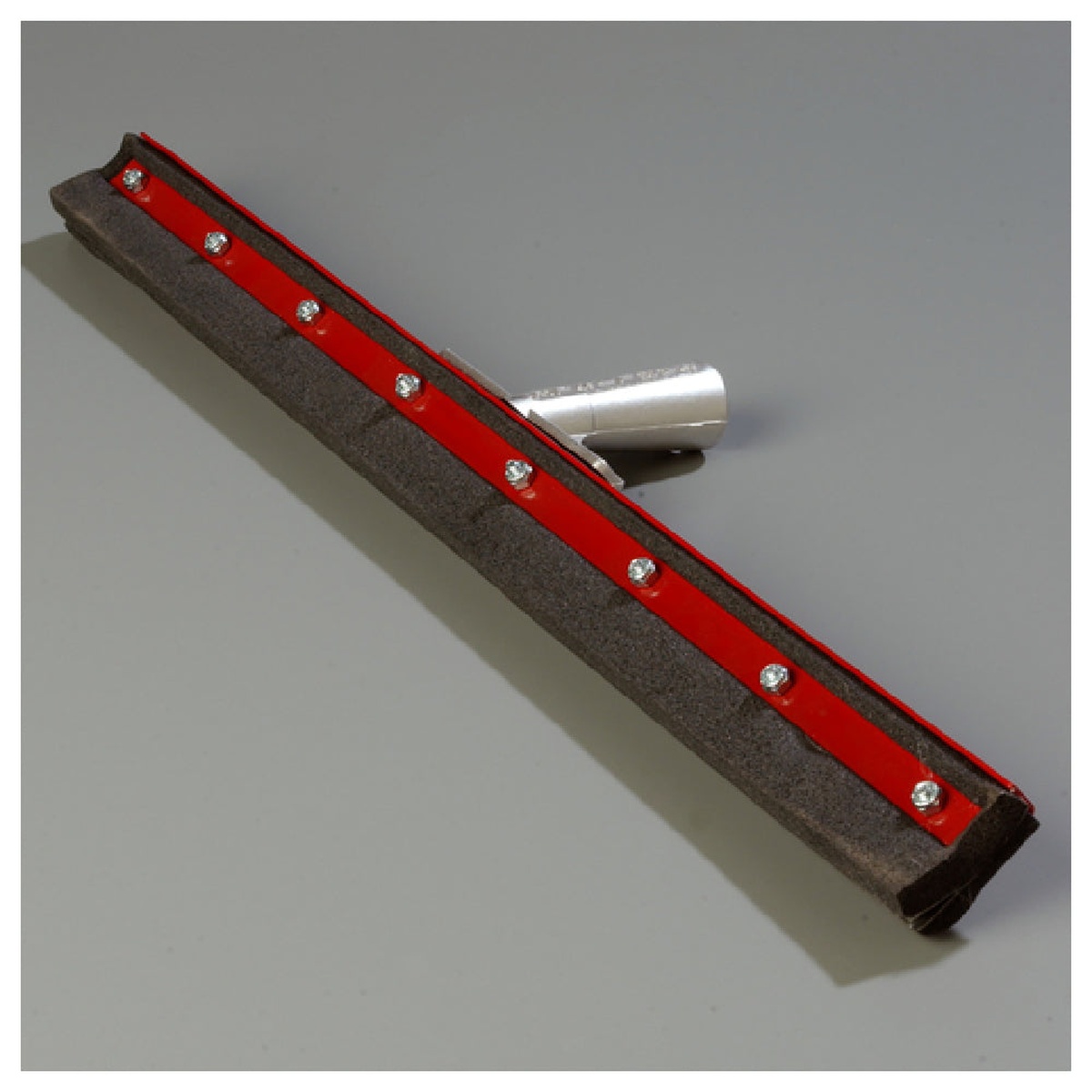 Carlisle Flo-Pac 4008300 30-inch floor squeegee head with red metal frame, dark double foam neoprene rubber blade, and tapered aluminum handle socket
