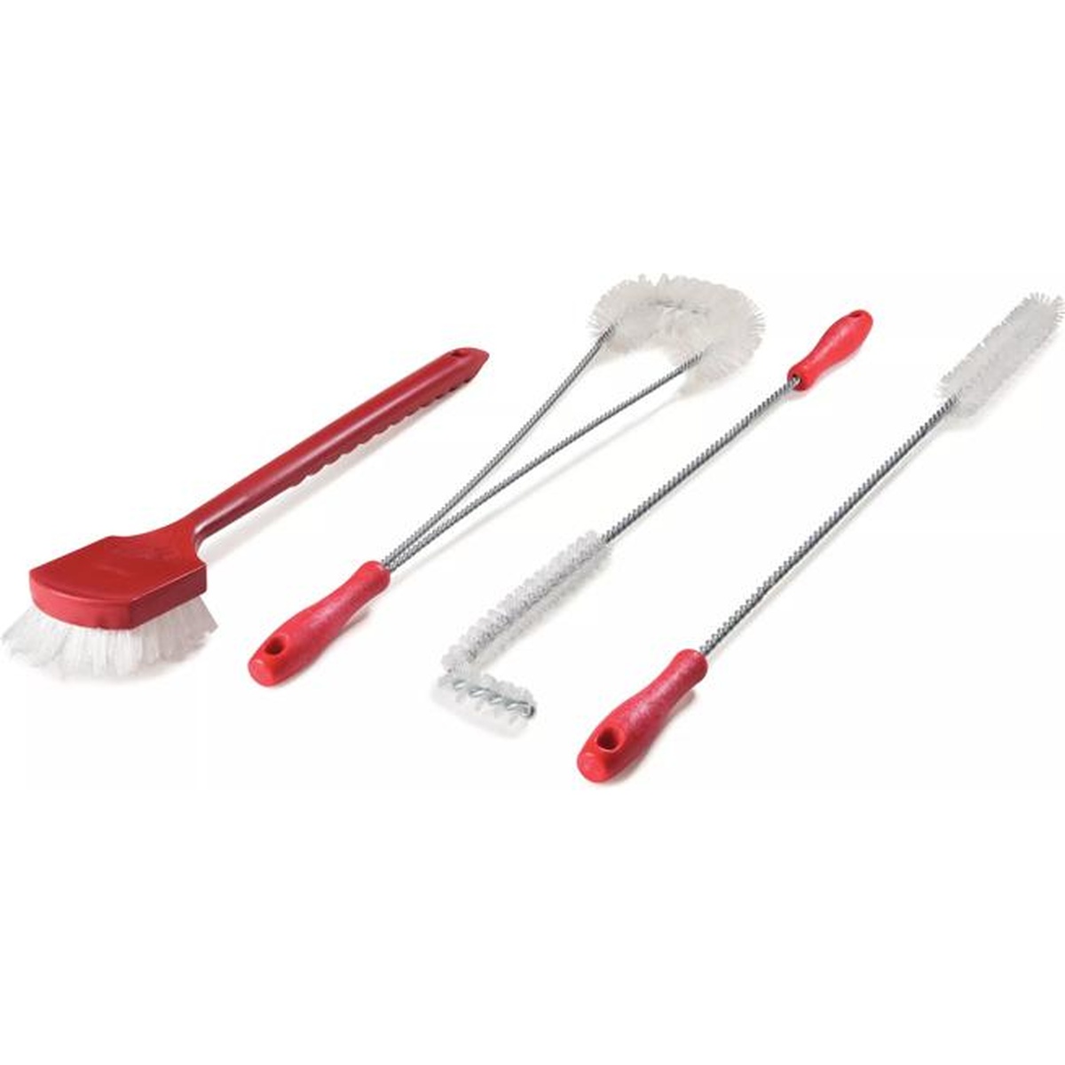 Family of Sparta high heat brushes in red including straight and angled styles