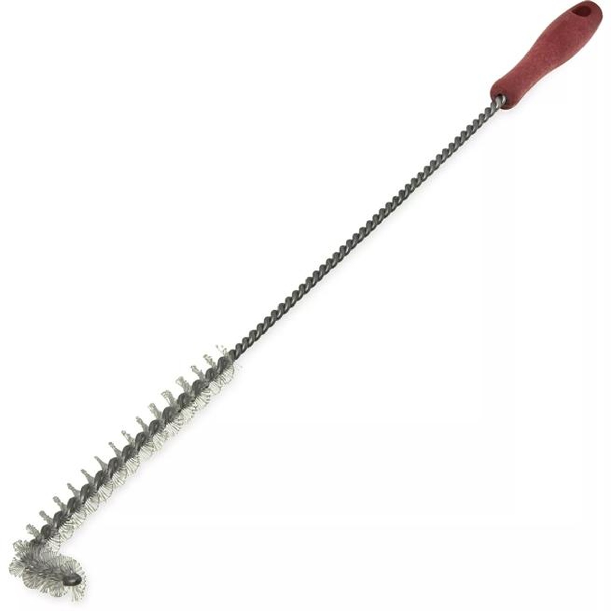 Sparta L-Tipped Fryer High Heat Brush 23 inch full view with red handle and twisted wire bristles