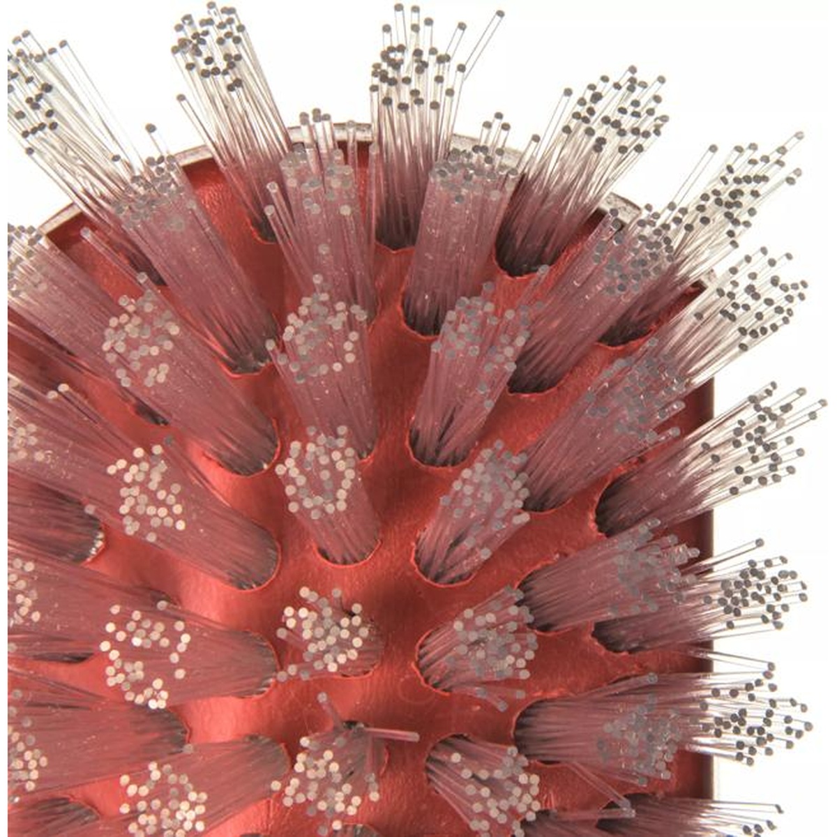 Macro close-up of high-heat plastic bristles on Sparta utility brush showing dense bristle clusters