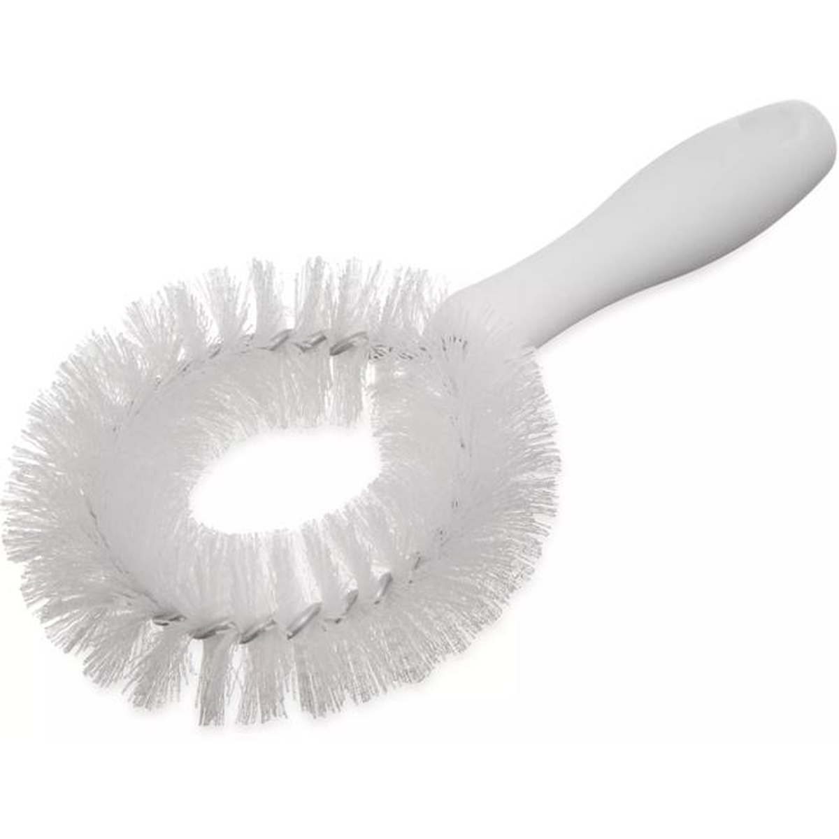 Sparta white vegetable brush angled view showing circular bristle head and straight handle