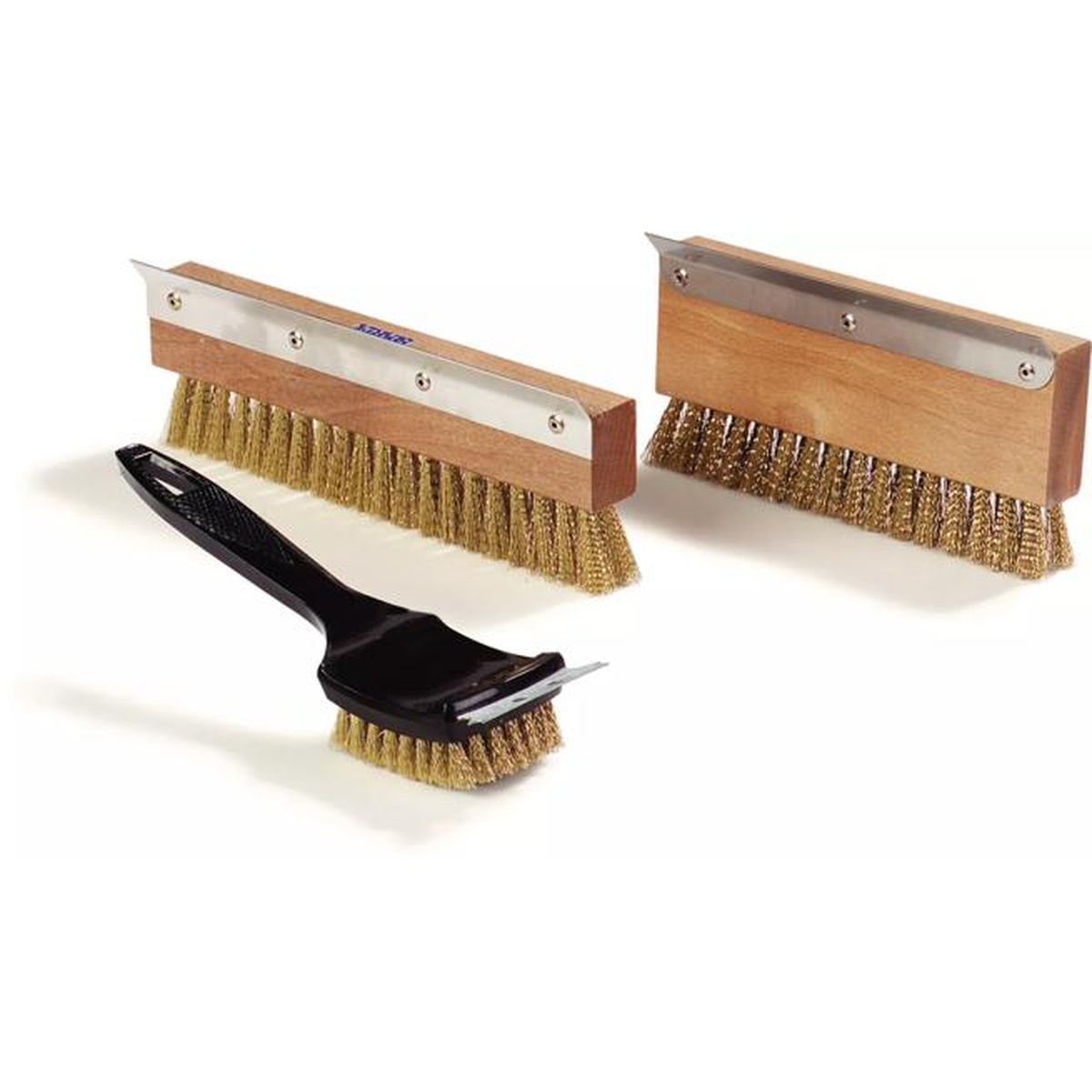 Sparta oven brush and scraper head-only models alongside a handled brush version showing the full product line