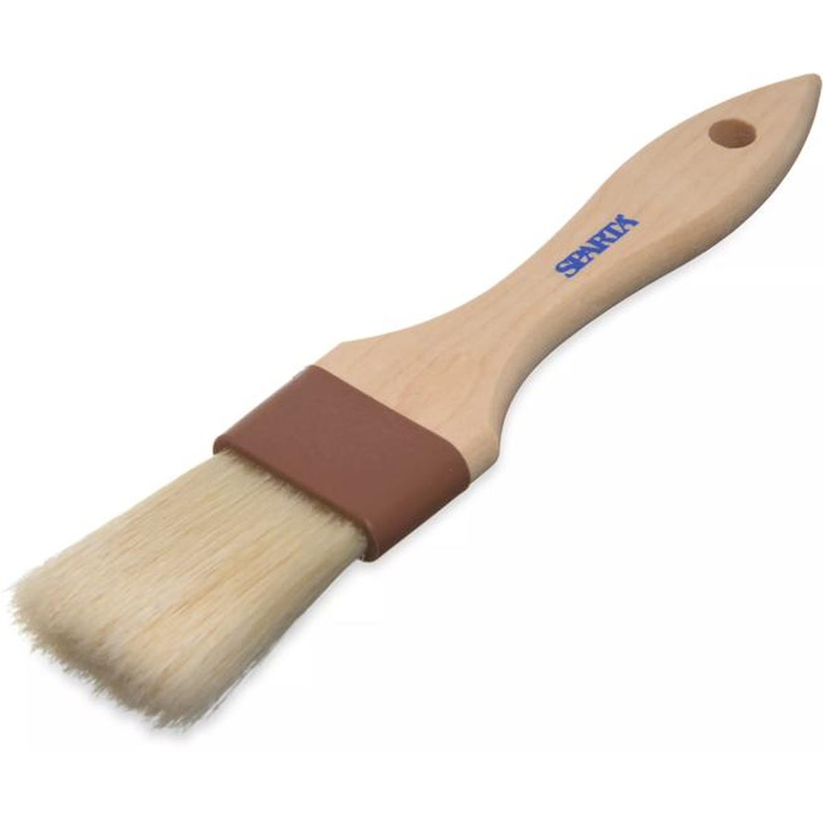Sparta flat boar bristle brush showing the hanging hole in the wooden handle