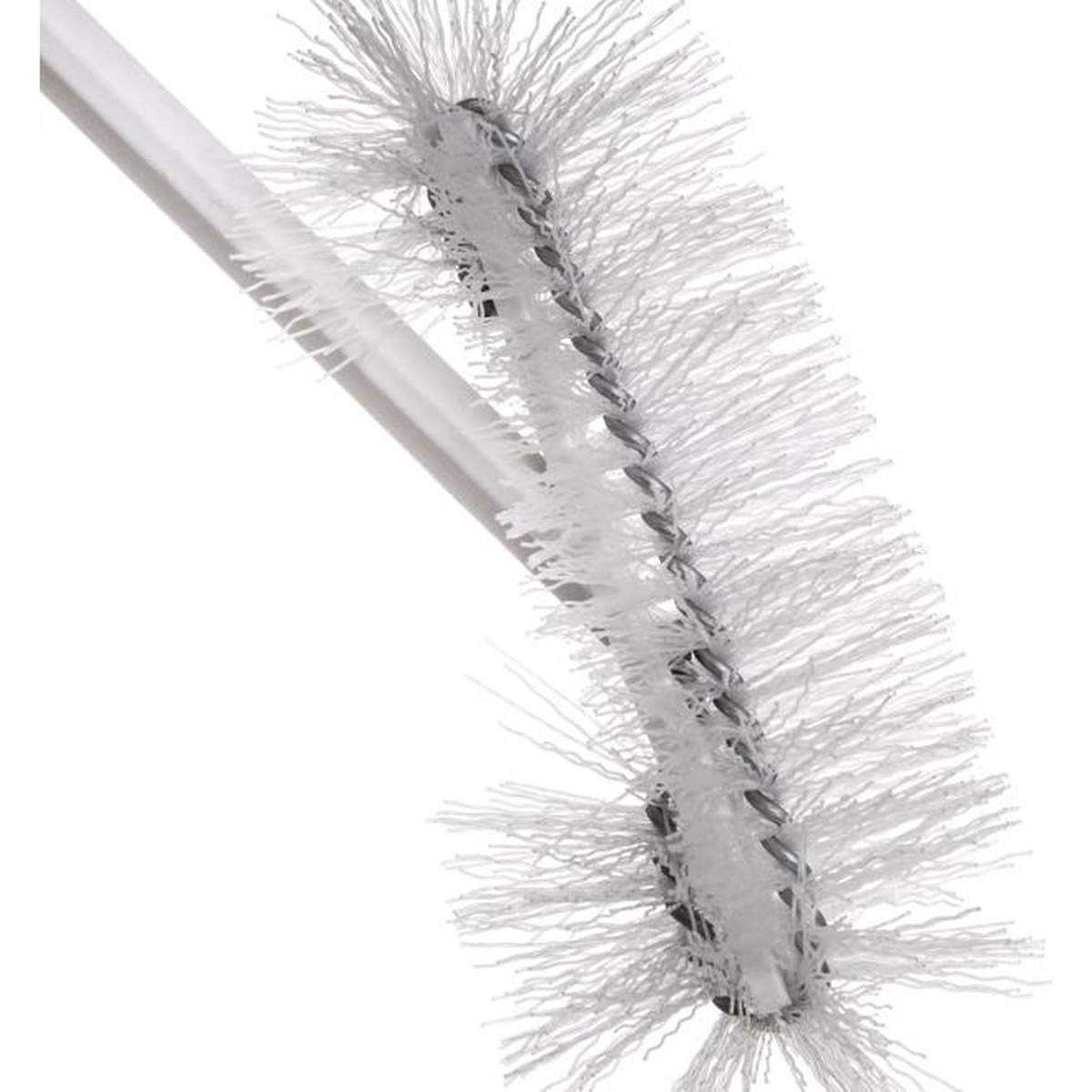 Close-up macro view of the wire-wound soft nylon bristles on the Sparta bottle brush head