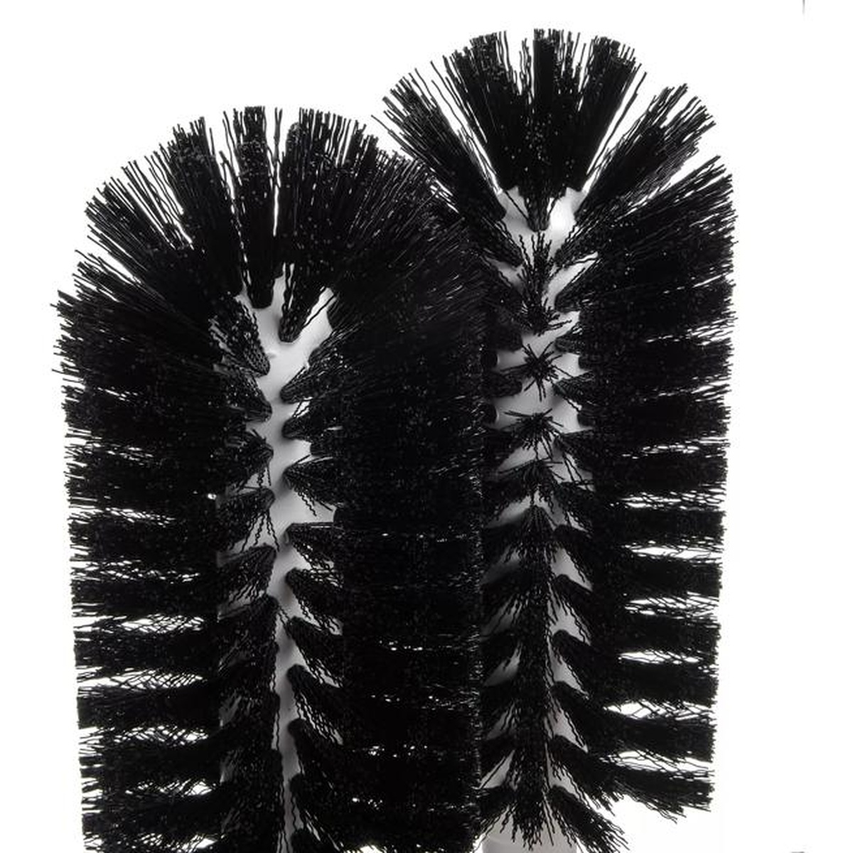 Close-up of dense black polyester bristles on Sparta Twin Glass Washer brush heads