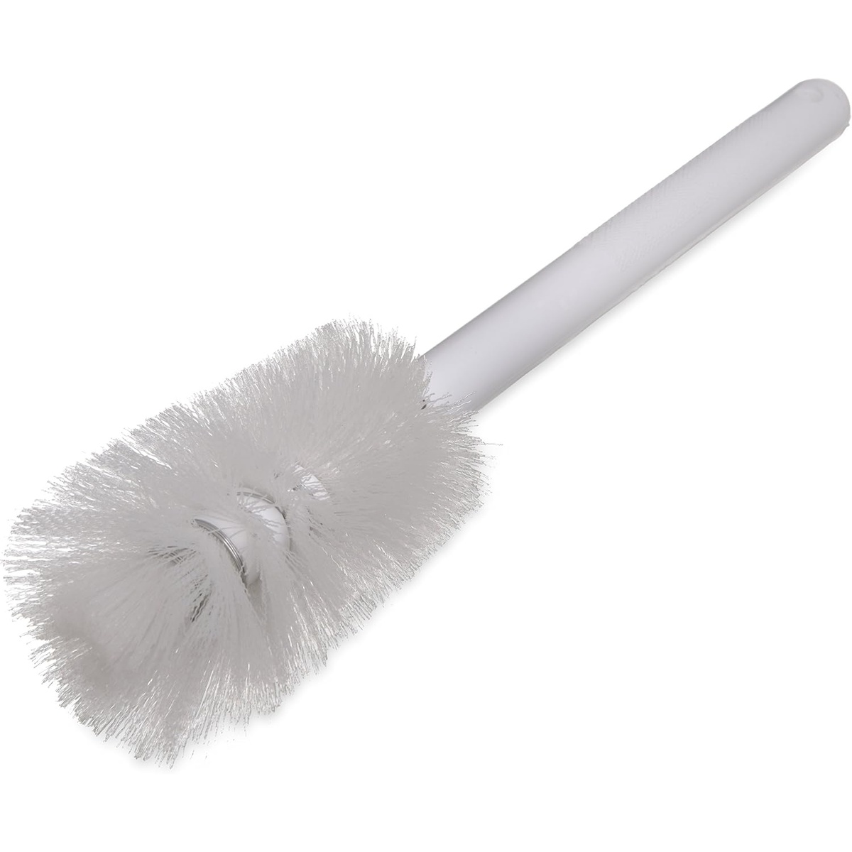 Carlisle Sparta Pint Bottle Brush full view showing round white brush head and white plastic handle