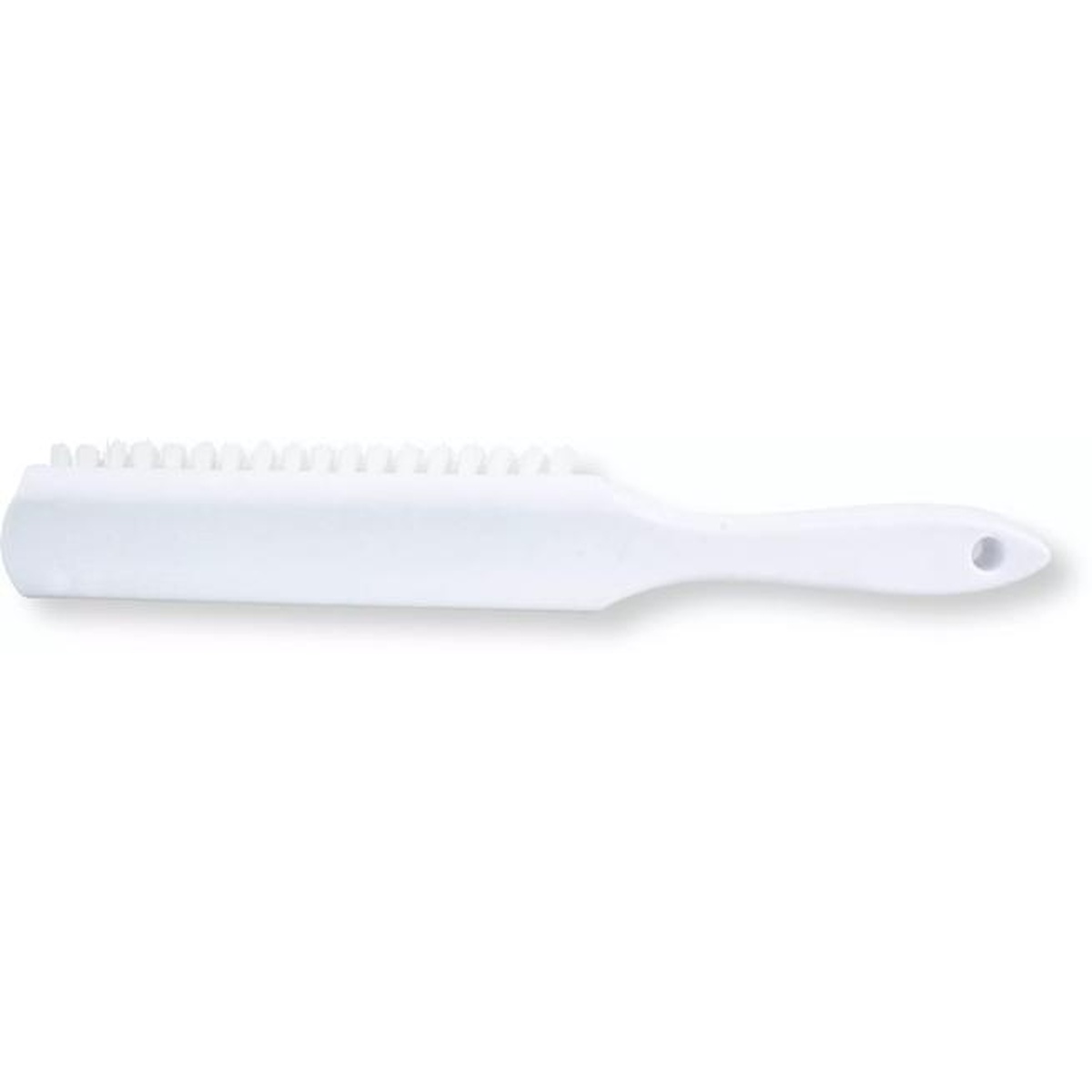 Sparta white counter brush side view highlighting slim profile and handle design
