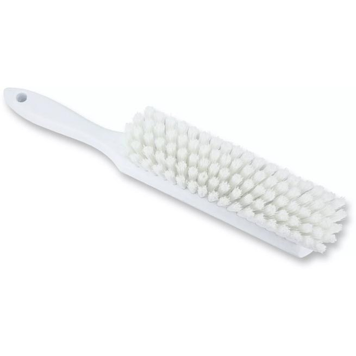 Sparta white counter bench brush angled view showing full handle and bristle head