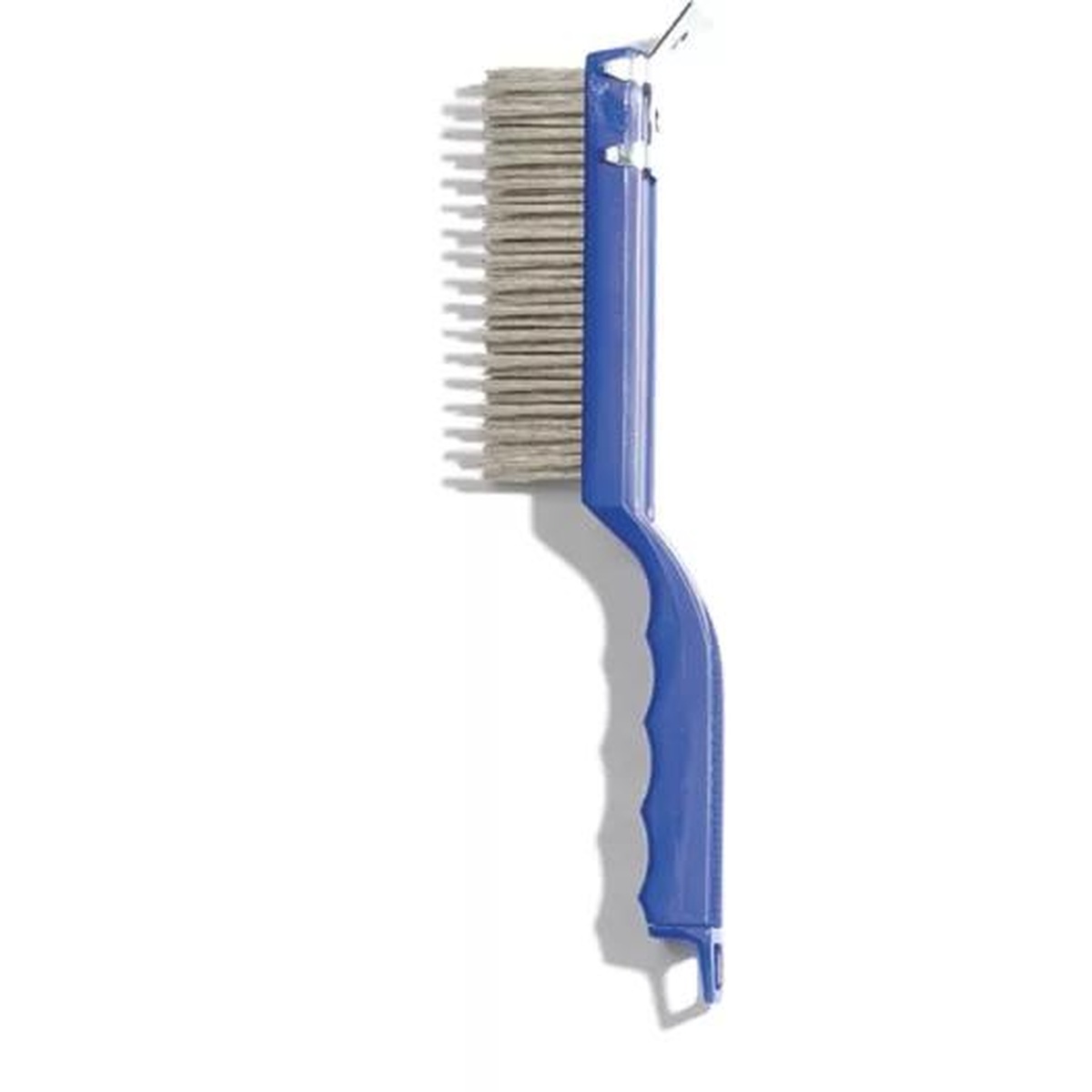 Front-facing view of Sparta scratch brush bristle head showing dense stainless steel wire rows