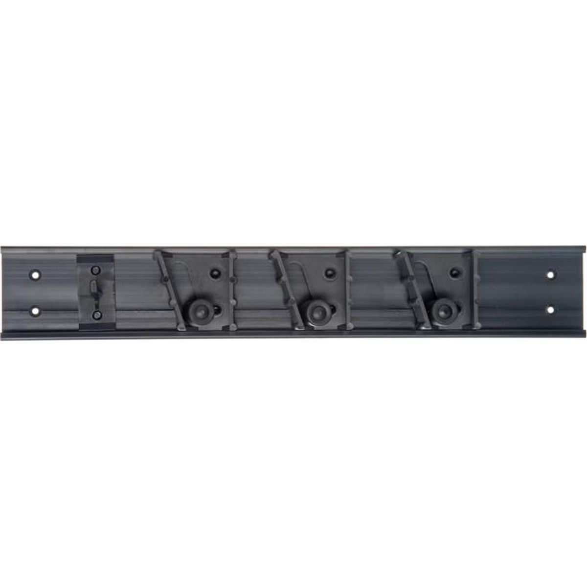 Angled view of Sparta Roll N Grip 18-inch holder system showing gripper and hook positions