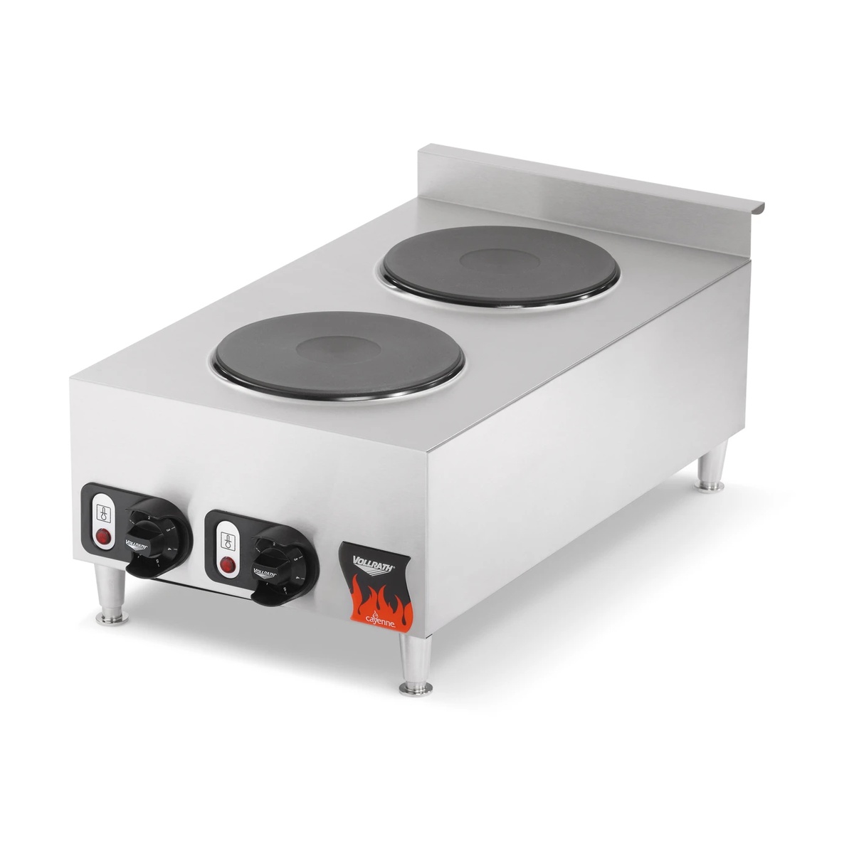 Vollrath Cayenne two-burner countertop electric hot plate with dual solid plate burners