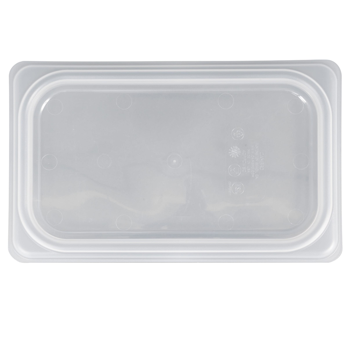 Cambro 40PPCWSC190 translucent seal cover top-down overhead view showing rectangular profile